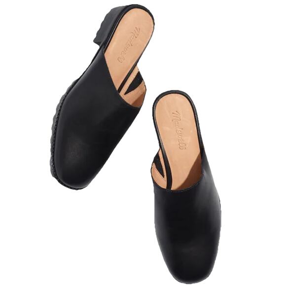 Madewell the Mindy lugsole mule in leather black Women size 7 - Picture 1 of 7